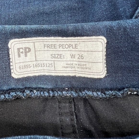 Free People Blue Skinny Pull On Rough Hem Jeans Size 26 - Picture 2 of 6